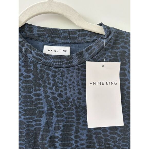 Anine Bing Snake Print Hudson Tee Women’s Washed Blue Size Small - Picture 7 of 7